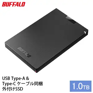 BUFFALO ポータブルSSD 1TB 外付けSSD コンパクト 持ち運び 外付け SSD