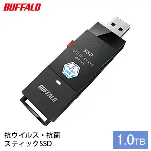 BUFFALO 外付けSSD スティック型 1050MB/s　健康度100% BUFFALO スティック型 SSD 1TB ポータブルSSD コンパクト 持ち運び USB