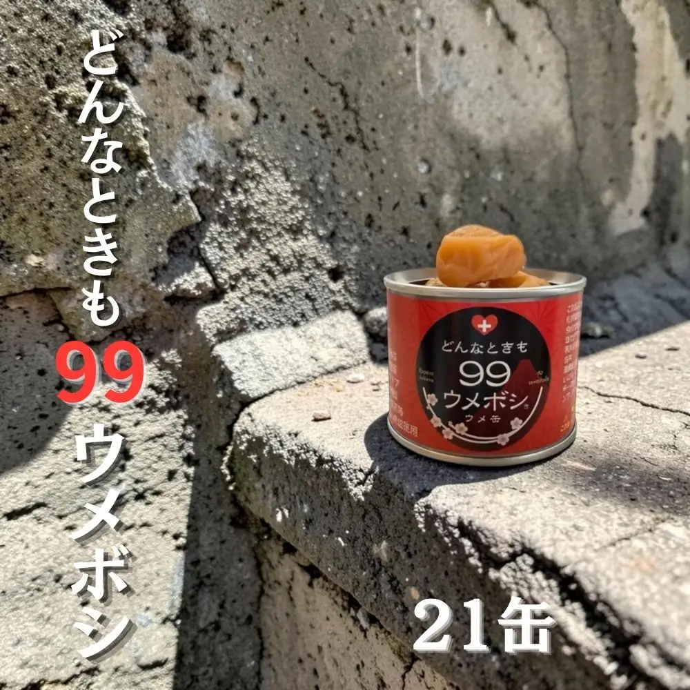 紀州南高梅使用 ウメ缶 どんなときも99梅干し 21缶 塩分約19％  | 【缶詰 防災】 【ngao025】