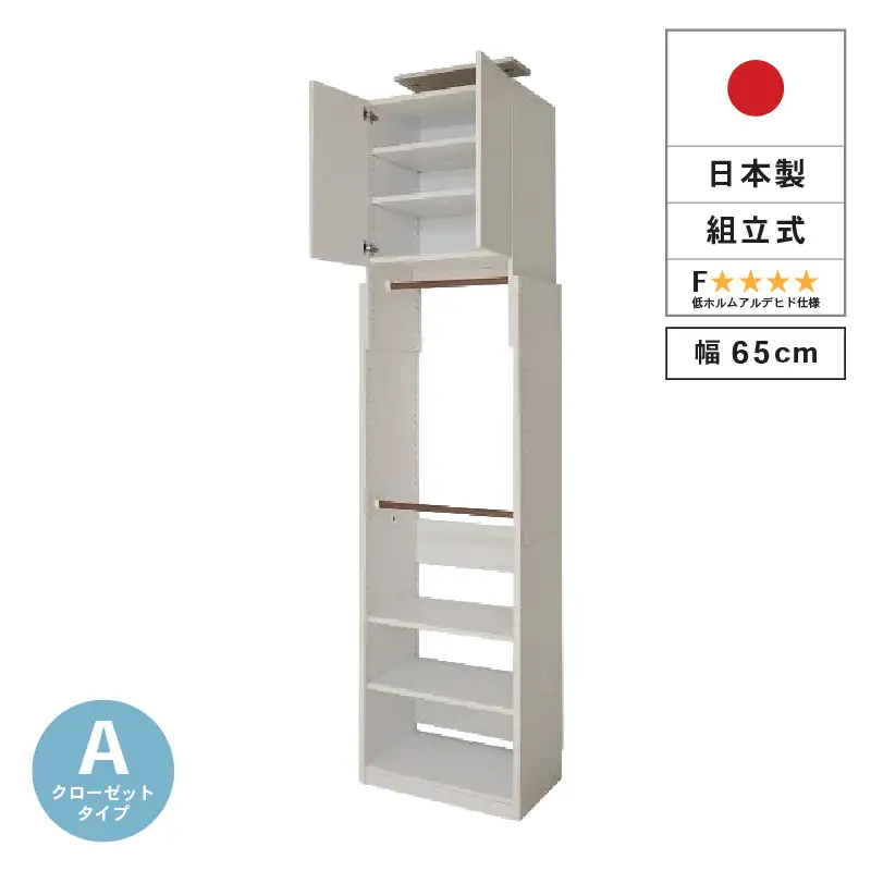 奥行41cm省スペースつっぱりハンガーラックTR-65R ホワイト 収納 収納家具 [H-18816_01]