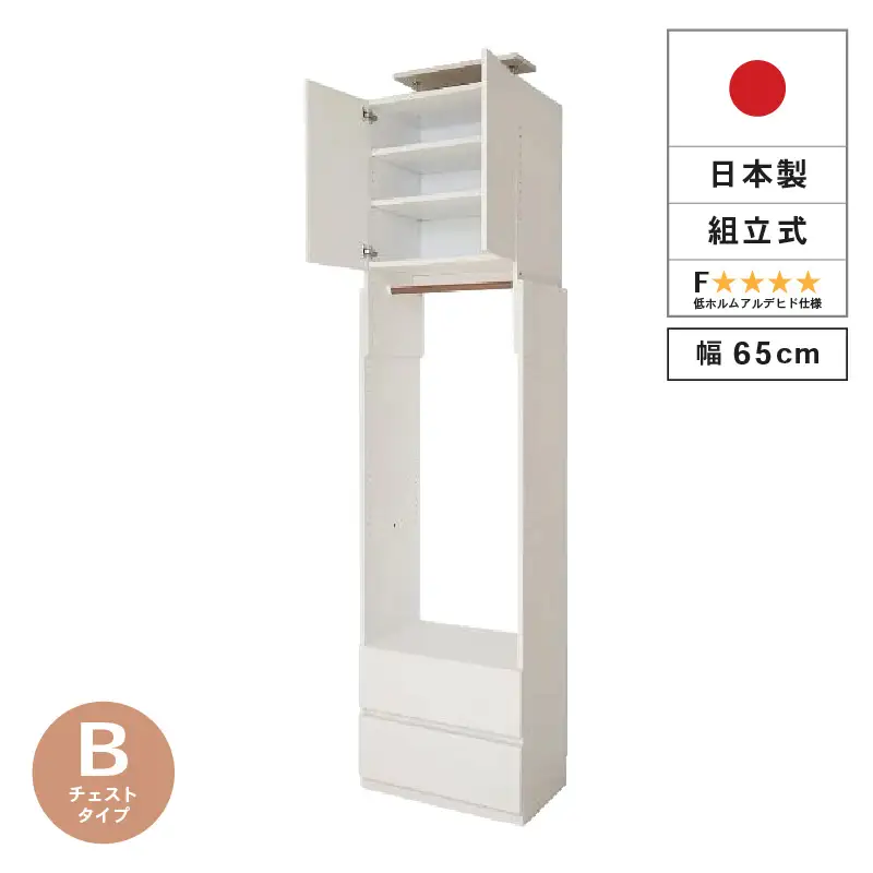 奥行41cm省スペースつっぱりハンガーラックTR-65H ホワイト 収納 収納家具 [I-18814_01]