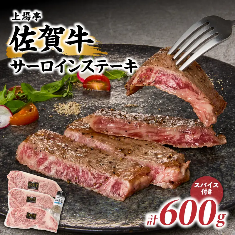 佐賀牛サーロインステーキ 600g（秘伝のスパイス付き）／ サーロイン【B239】