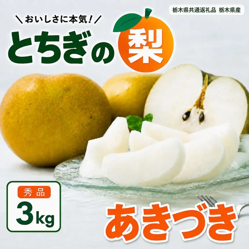 梨 秋月 あきづき 秀品 3kg | 2026年9月発送 先行予約 栃木県共通返礼品 栃木県産 矢板市
