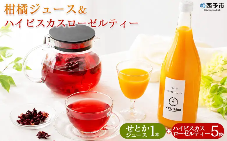 ＜せとかジュース 1本＆ハイビスカスローゼルティー 5袋＞『1か月以内に順次出荷予定』みかん ジュース ミカン オレンジ かんきつ お茶 ハーブティー ノンカフェイン ハーブ茶 リラックスティー ホットティー 紅茶 国産 ひさしげ農園 愛媛県 西予市【常温】MHS0038