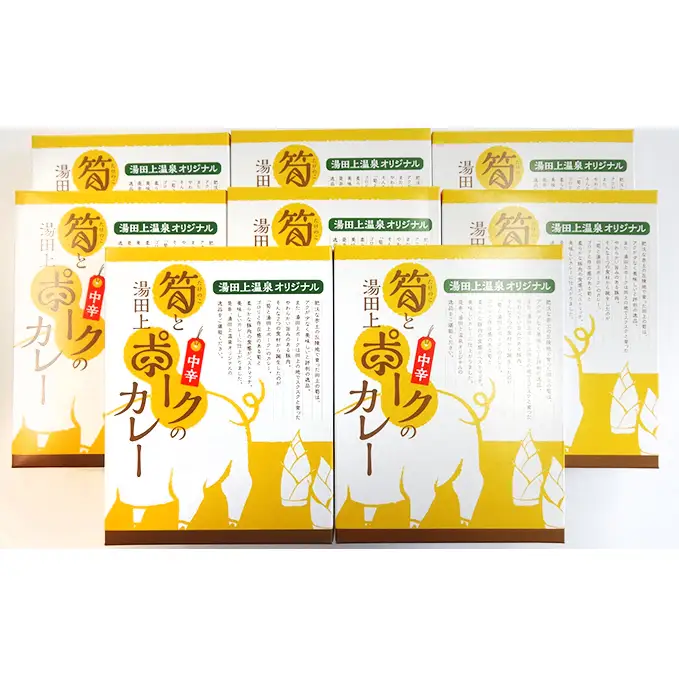 筍と湯田上カレー（8箱セット） 加工食品 惣菜 レトルト カレー カレーライス レトルトカレー レトルトパック レトルトパウチ 湯田上温泉 オリジナル お手軽 非常食 常温 保存 保存食 備蓄 新潟県 田上町
