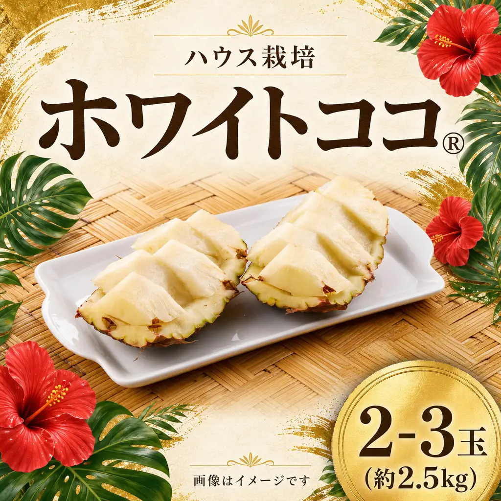 パイナップル ホワイトココ2～3玉 約2.5kg ぬうは農園