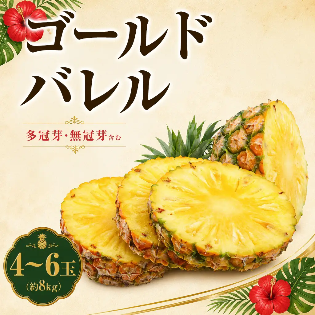 パイナップル ゴールドバレル4～6玉 （約8kg) ミヤ家　