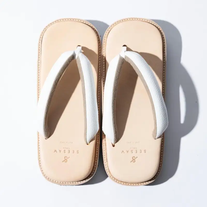 レザー雪駄サンダル　サン駄（江戸前ｓａｎｄａｌ）(カラー：white×natural、サイズ：2(26cm～27.5cm))_0008-002-T03-7-3