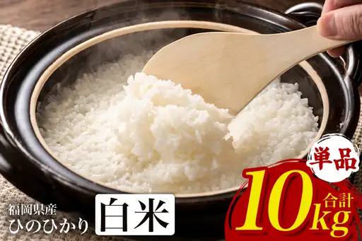 【ふるさと納税】ひのひかり 米 お米 白米 10kg 10キロ 福岡県産 うきは市 国産 精米 ご飯 ごはん おにぎり お弁当 人気 おすすめ 家庭用 送料無料 新米 ストック 厳選 農家直送 大容量【JA福岡くるめ にじの耳納の里】