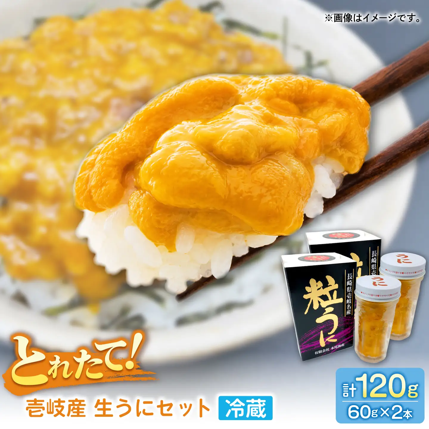 【先行予約】ミョウバン不使用！ 採れたて生うに 60g×2本（冷蔵）【2027年5月以降順次発送】≪壱岐市≫【本尾海産】[JAR013]