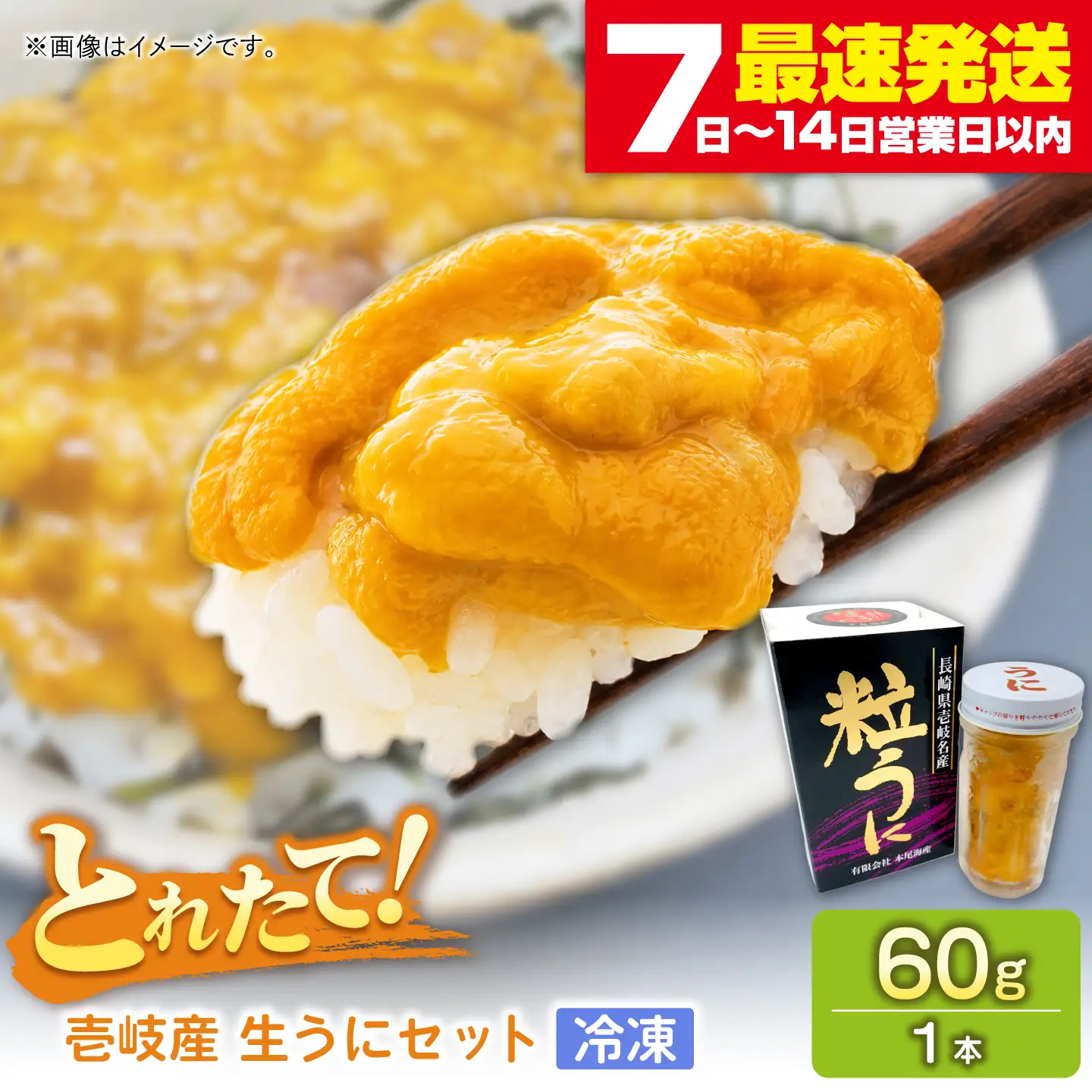 生うに（冷凍）60g×１本≪壱岐市≫【本尾海産】[JAR014]