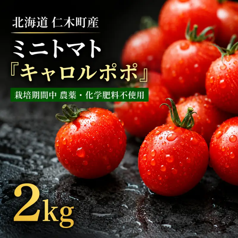 ミニトマト「キャロルポポ」2kg 栽培期間中 農薬・化学肥料不使用 北海道 仁木町 トマト ミニトマト 野菜 [自然農園]