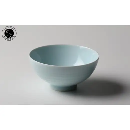 有田焼 青磁うず飯碗【佳秀窯 西山正作 】食器 器 うつわ 伝統工芸 ろくろ お茶碗 bs025
