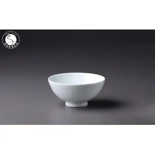 有田焼 ろくろ手造り 白磁鎬文 お茶碗【佳秀窯 西山正作 】食器 器 飯椀 うつわ お茶碗 ろくろ bs035