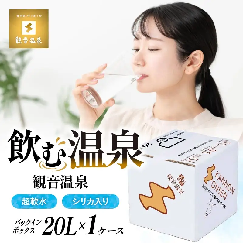 飲む温泉水 観音温泉 20L 1箱 バックインボックス