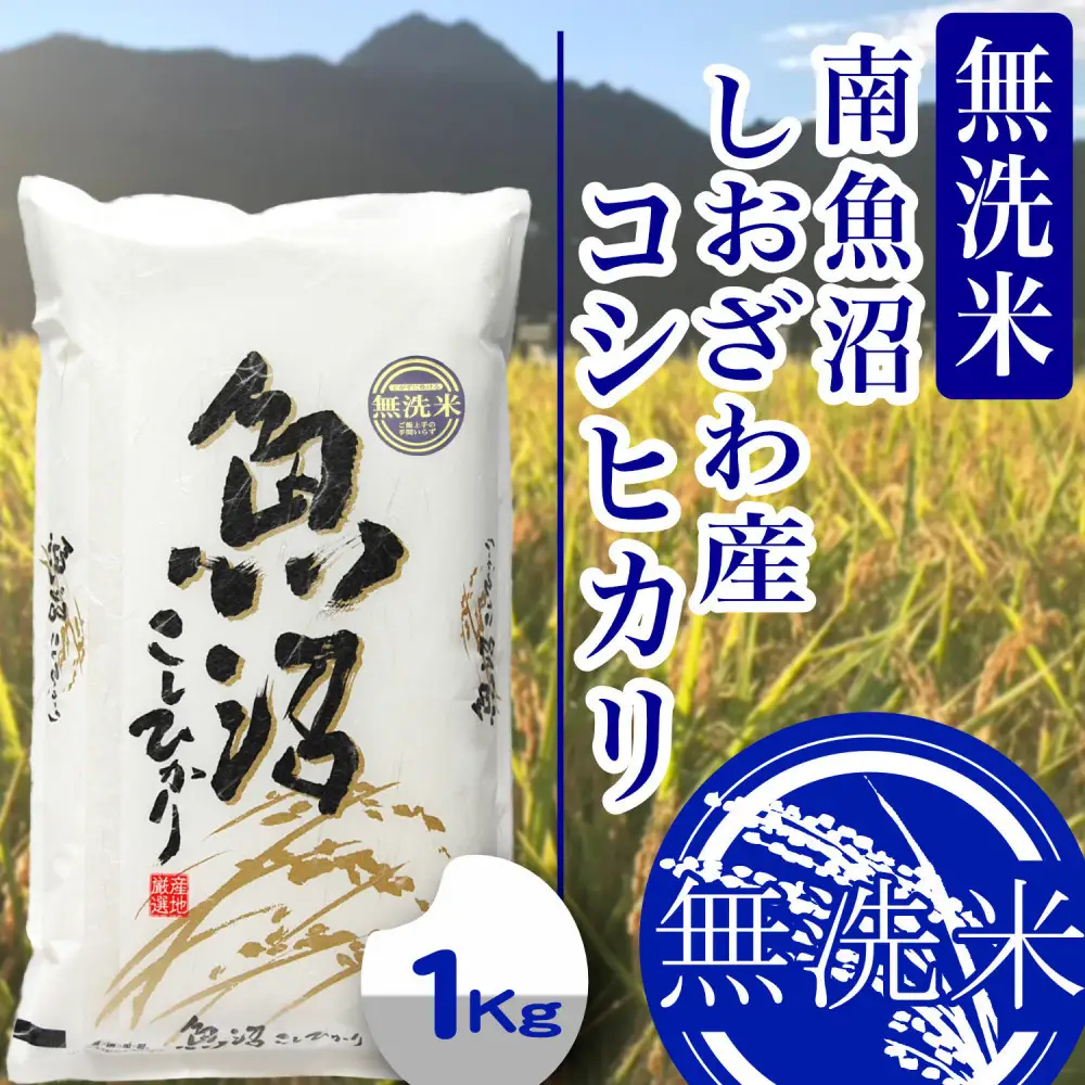 【令和8年産 新米】【1Kg】無洗米南魚沼しおざわ産コシヒカリ【銘柄米 無洗米 こしひかり コシヒカリ 魚沼産 新潟米 お米 米 ごはん】【2026年10月上旬より1ヶ月以内に順次発送予定】