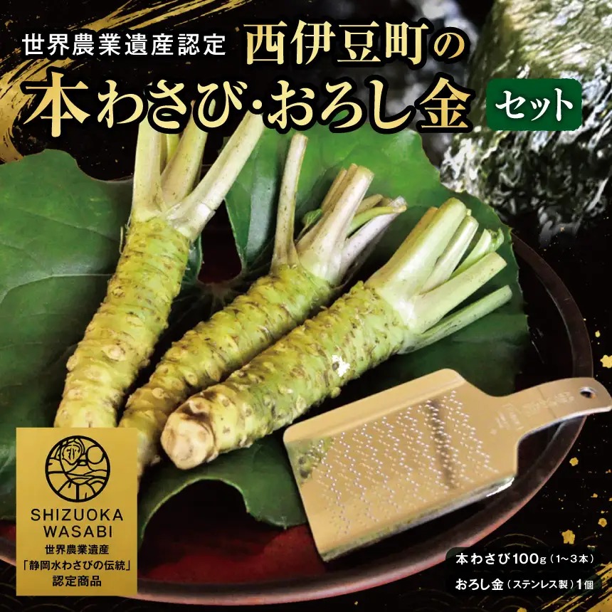 の本わさび おろし金セット 岡原わさび 天城山