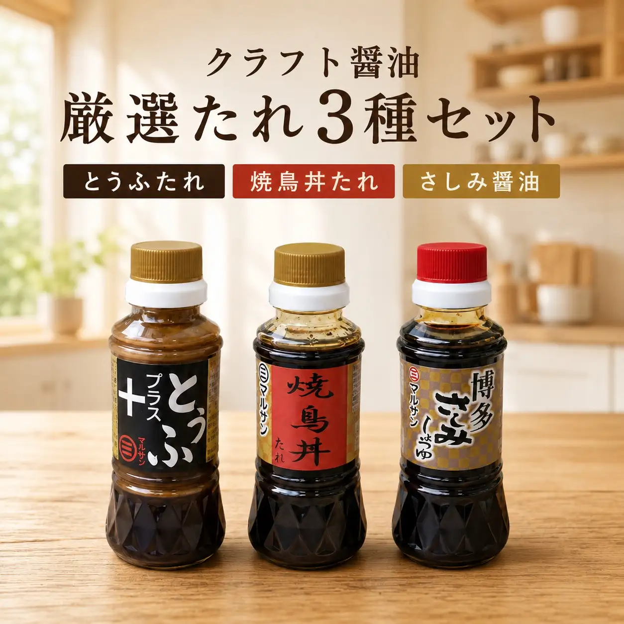 【魔法の調味料】クラフト醤油 厳選たれ3種セット（とうふたれ 焼鳥丼たれ さしみ醤油）【マルサン醤油】