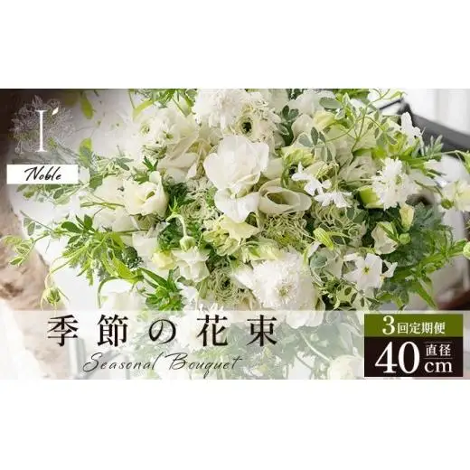 季節の花束 3回定期便 《Noble》直径約40cm