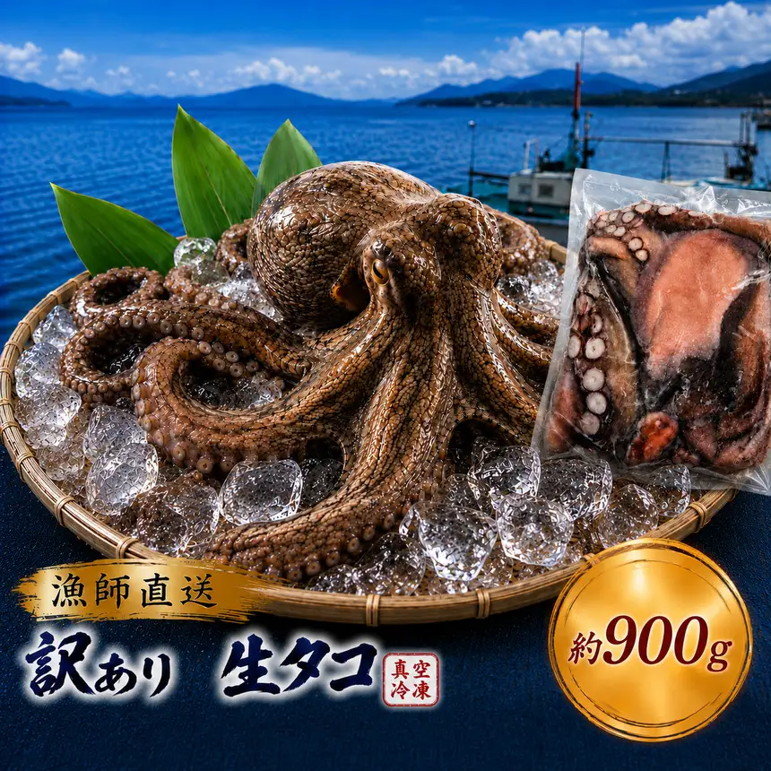 訳あり 瀬戸内 海の幸 セット 真空 生タコ 約 900g 