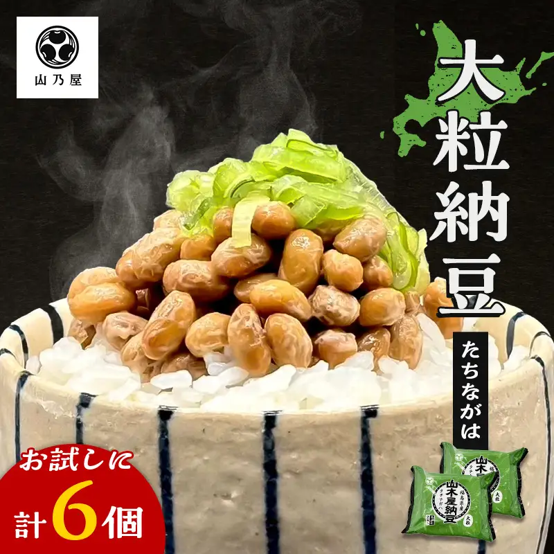 山乃屋の山木屋 大粒 納豆 たちながは 6個 納豆 大豆 健康 発酵食品 ギフト おすすめ 川俣町 福島県   FAF-0285