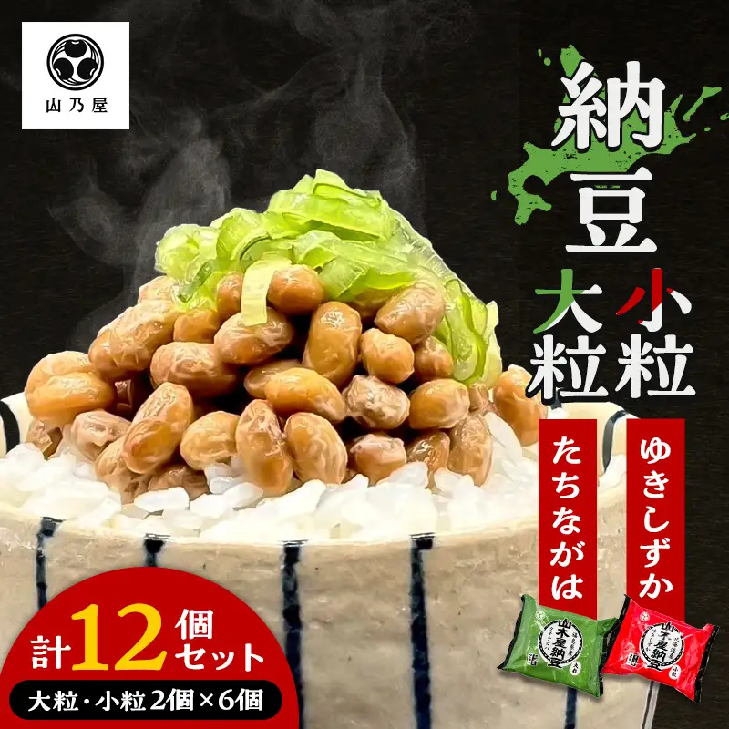 山乃屋の山木屋 大粒 小粒 納豆 各種6個 納豆 大豆 健康 発酵食品 ギフト おすすめ 川俣町 福島県   FAF-0290