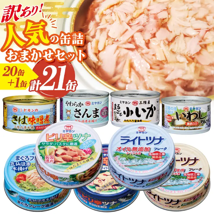 訳あり お任せ 人気 缶詰 20缶 +1缶 合計21缶 セット