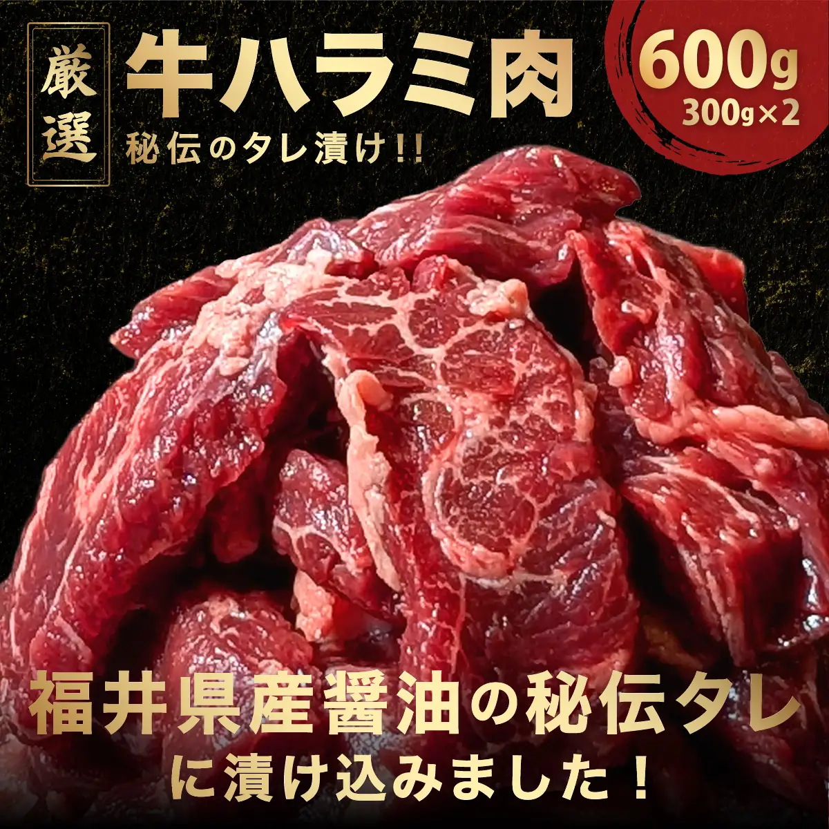 厳選 秘伝のタレ漬け ハラミ 600g（300g×2）[058-a033]