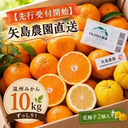 温州みかん10kg花柚子2個入り★ 甘味と酸味のバランスが良く、濃厚な香りが特徴です【先行受付】【1768096】