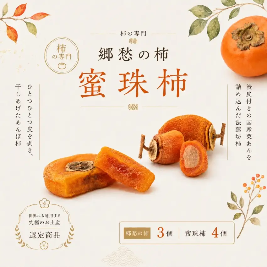 郷愁の柿 3個 蜜珠柿 4個セット
