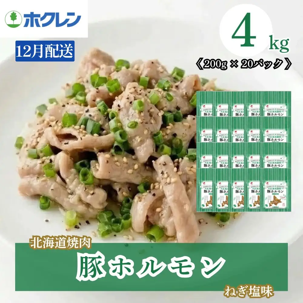 ホルモン 豚 ねぎ塩味 4kg 味付き 小分け 豚ホルモン【12月配送】