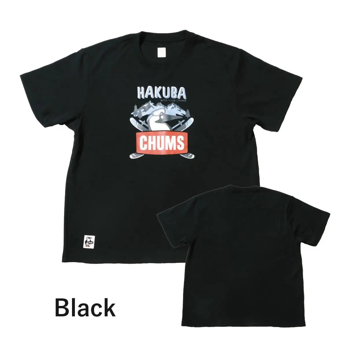 【CHUMS×HAKUBA】 BOOBYFACE フロントプリント Tシャツ ウィメンズ　L /ブラック