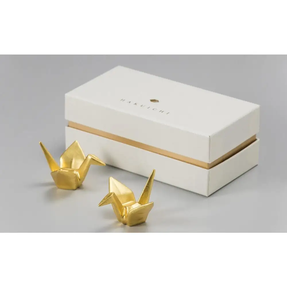 金沢箔　吉祥　金の鶴箸置き（2個）