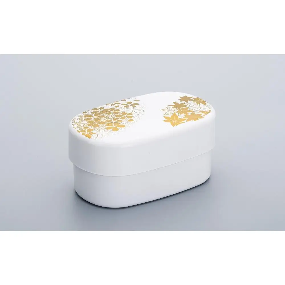 山中漆器　花丸春秋小判弁当（白）