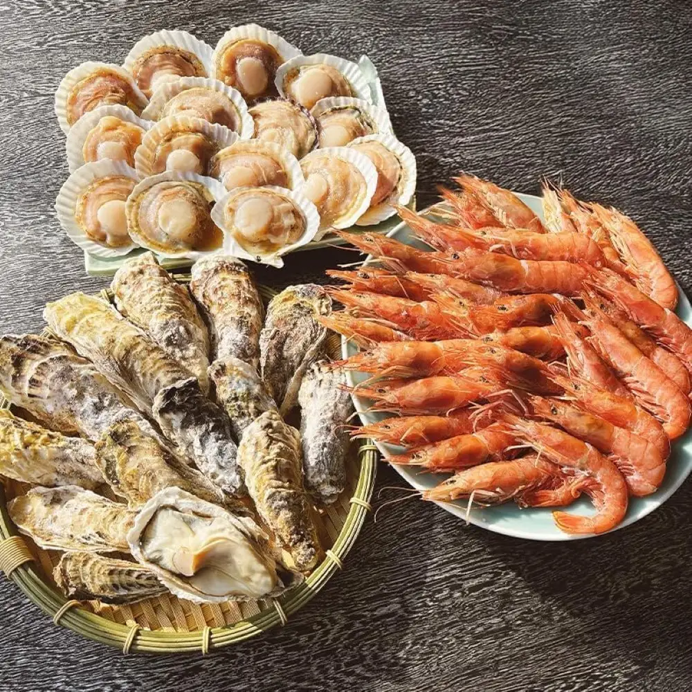 海鮮 バーベキュー セット 殻付き ホタテ 赤海老 牡蠣 3種 約3kg BBQセット 詰め合わせ