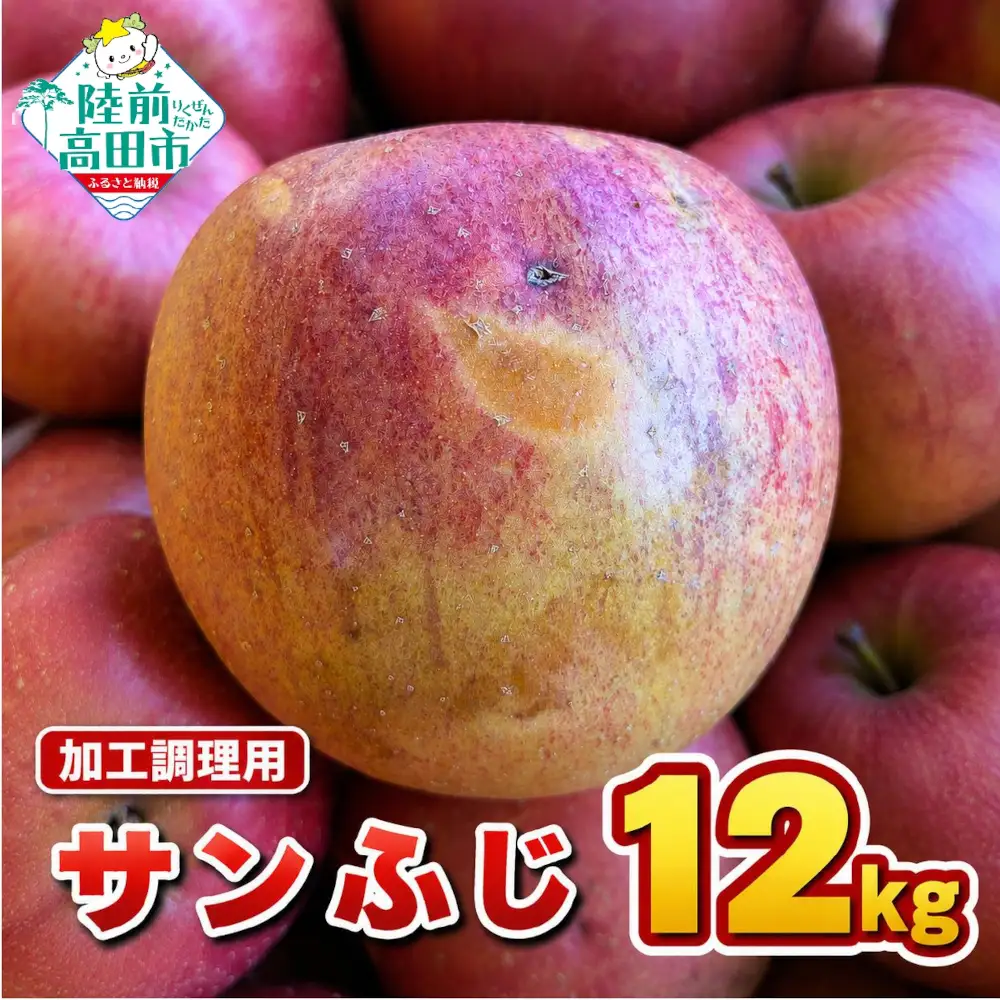【加工調理用】米崎りんご「サンふじ」 約12kg りんご スイーツやサラダに
