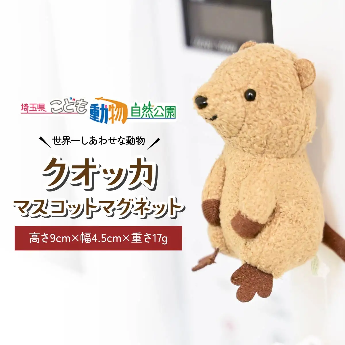 マスコット クオッカマスコット マグネット 1個 | マグネット 磁石 ぬいぐるみ クオッカ グッズ 埼玉県こども動物自然公園 埼玉県 東松山市