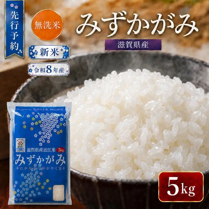 【令和8年産】 先行予約 新米 BG無洗米 みずかがみ 5kg 米 無洗 無洗米 こめ コメ お米 ご飯 ミズカガミ 5キロ 令和8年 令和8年度産 令和八年 令和八年産 滋賀県 豊郷 豊郷町