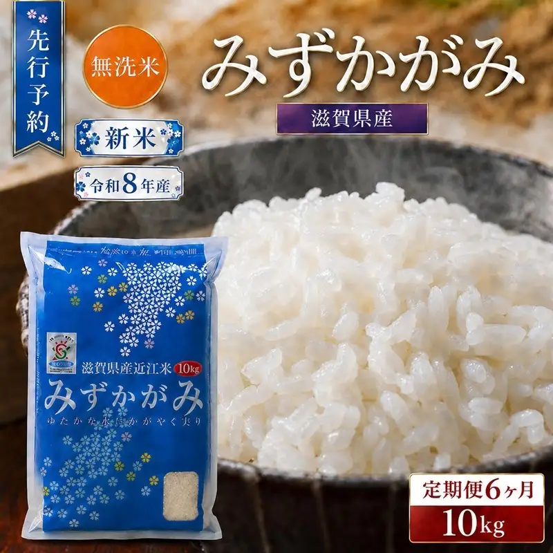 【令和8年産】 先行予約 新米 BG無洗米 みずかがみ 10kg 6回定期便 令和8年産 定期便 米 無洗 無洗米こめ コメ お米 ご飯 米 ミズカガミ 米定期便 6か月定期便 6ヶ月定期便 6回 6ヶ月 6か月 滋賀県 豊郷 豊郷町