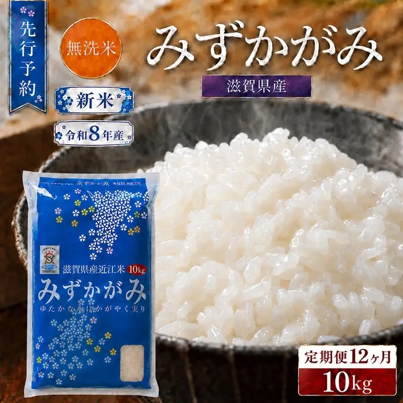 【令和8年産】 先行予約 新米 BG無洗米 みずかがみ 10kg 12回 定期便 令和8年産 米 無洗 無洗米 こめ コメ お米 ご飯 米 ミズカガミ 米定期便 12か月定期便 12ヶ月定期便 12ヶ月 12か月 滋賀県 豊郷町