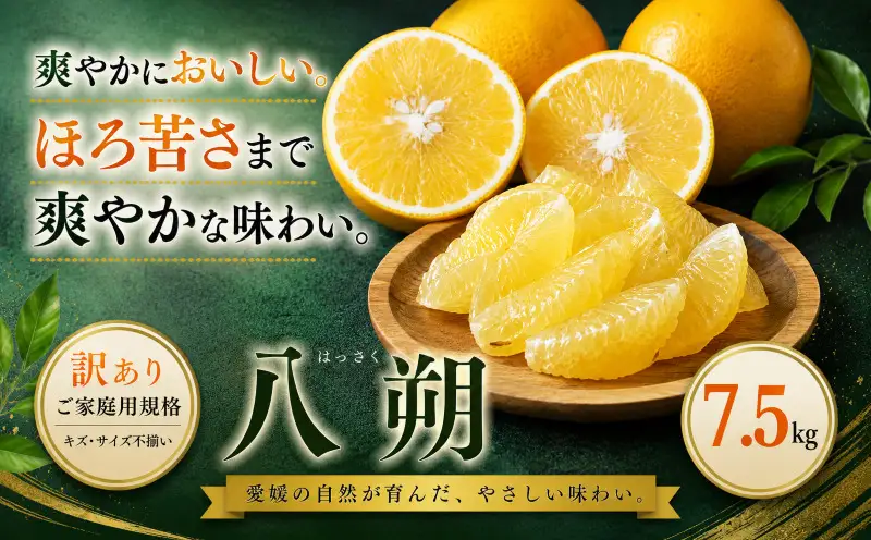 ＜訳あり 愛媛県産八朔 合計約7.5kg＞『2027年2月上旬～3月下旬迄に順次出荷予定』ご家庭用 爽やか 果汁 果物 はっさく くだもの フルーツ みかん オレンジ 柑橘 人気柑橘 特産品 株式会社OSN 愛媛県 西予市 【常温】OOS0071