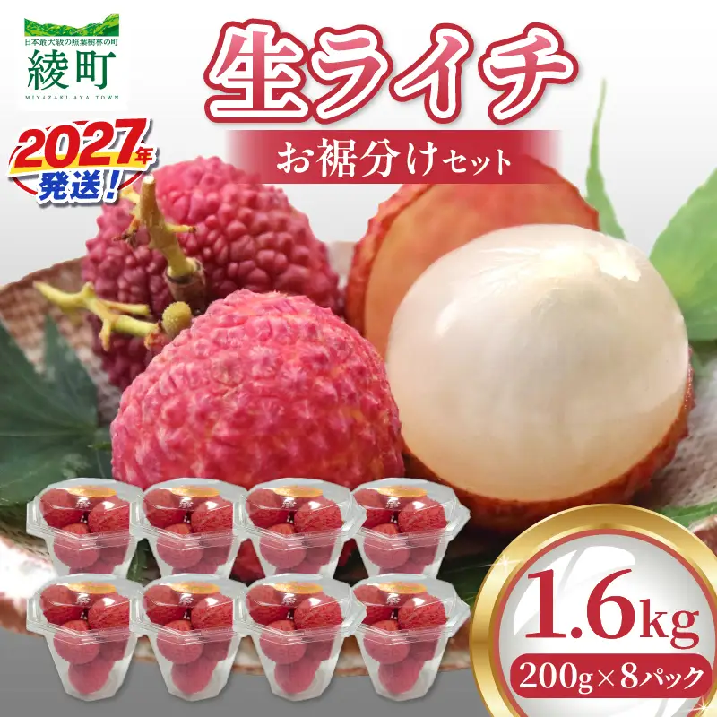 先行予約 数量限定 希少 綾生ライチ お裾分け セット 1.6kg 果物 フルーツ くだもの 国産ライチ 2027年 トロピカルフルーツ 南国フルーツ 冷蔵 ジューシー 高級 デザート ギフト 贈り物 プレゼント ご褒美 おすすめ 宮崎県 送料無料 【JA綾町】_A0114-267