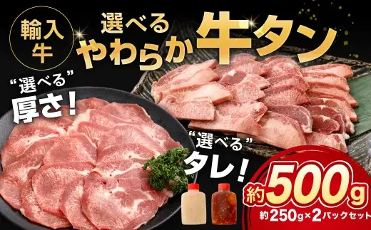 輸入牛 選べるやわらか牛タンセット 約500g（250g×2袋） レモン お肉 肉 ニク にく 牛肉 牛 輸入牛 輸入 タン 牛タン DX