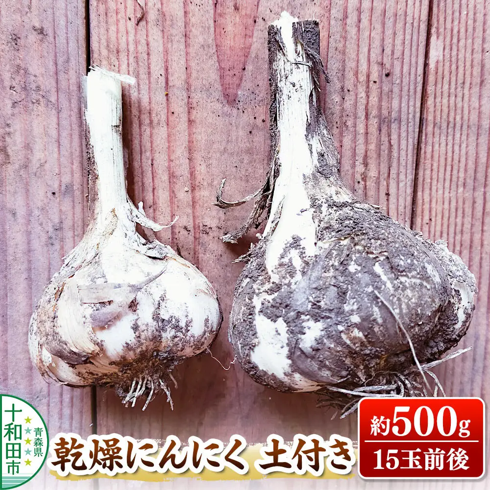乾燥にんにく土付き 約500g（約15玉） 青森県十和田市産