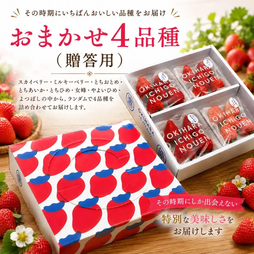 【先行予約】いちご おまかせ4品種 贈答用 | 栃木県 那珂川町 送料無料【栃木県共通返礼品】