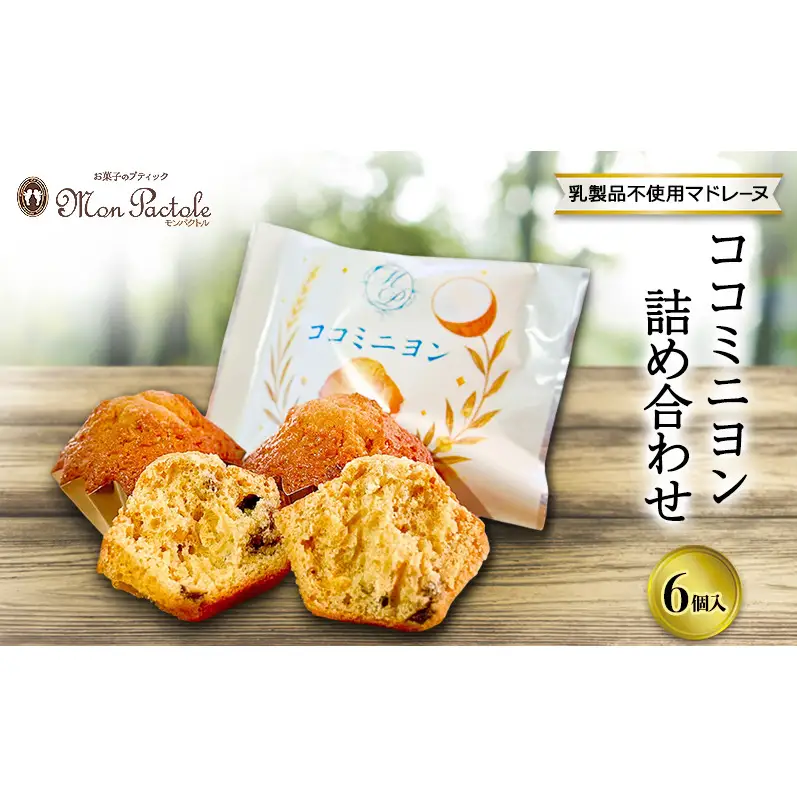名張市発　乳製品不使用マドレーヌ　ココミニヨン詰め合わせ(和三盆×ココナッツオイル)　6個入り 洋菓子 おやつ 菓子 マドレーヌ 焼き菓子 三重県