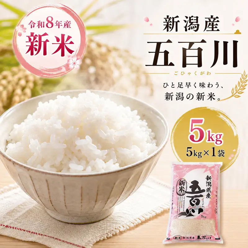 令和8年産新米新潟産五百川5kg