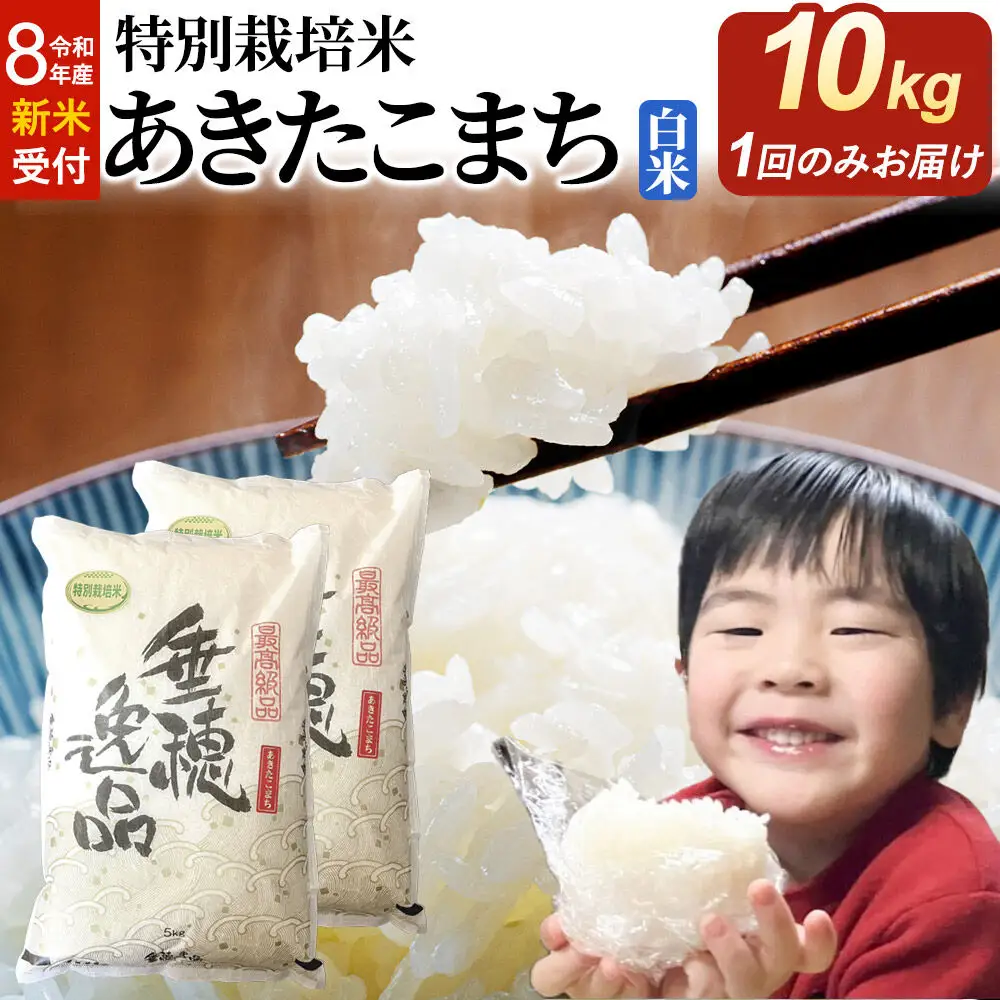 ＜令和8年産 新米受付＞米 特別栽培米 あきたこまち【白米】10kg（5kg×2袋）