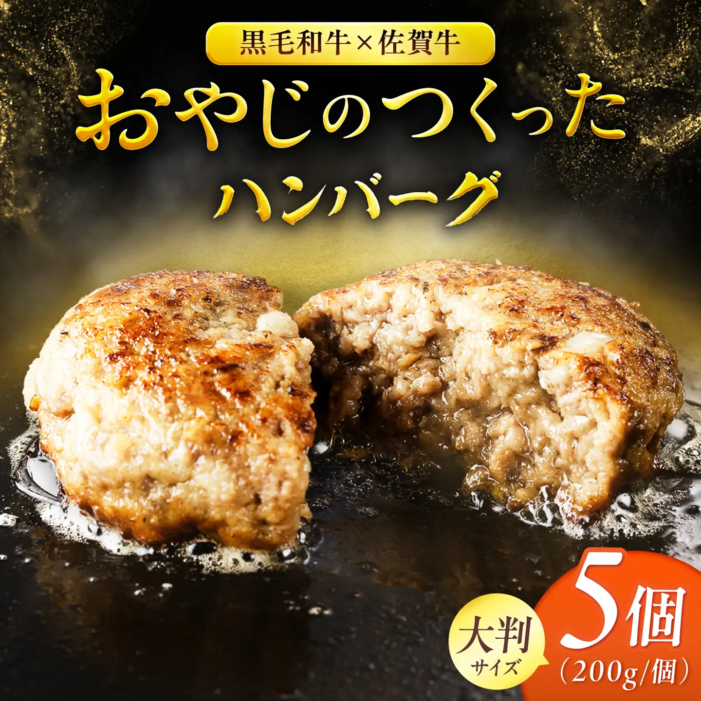 おやじのつくったハンバーグ 200g×5個 佐賀牛 ハンバーグ 吉野ヶ里町 / 雄勝[FDW002]