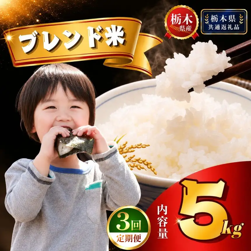 【定期便3回】 栃木県産ブレンド米 5kg×1袋【栃木県共通返礼品 栃木県産】AB | 栃木県 下野市